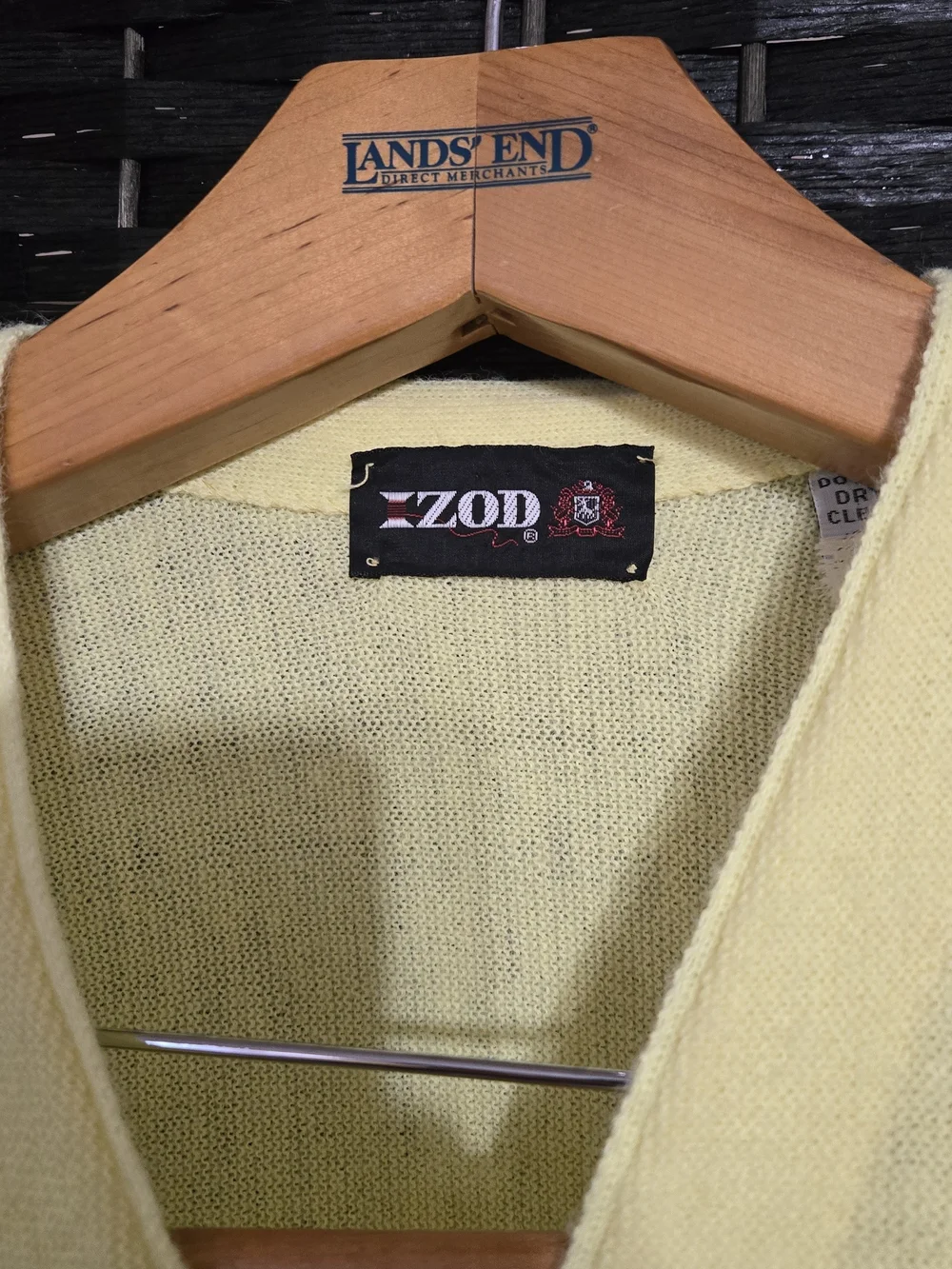 Vtg Izod Lacoste Butter Yellow V Neck Cardigan Sweater Grandpacore Preppy 70’s